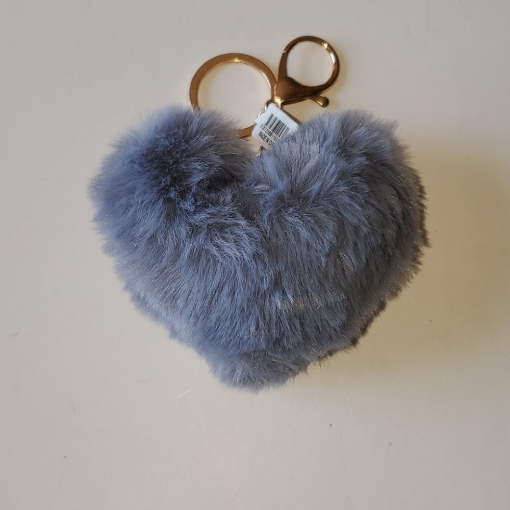 Fuzzy Heart Keychain